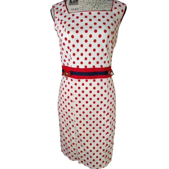 Scofield British Heritage Vintage Dress, Small, XS Red Polka Dot160/84A Nautical - Picture 7 of 7